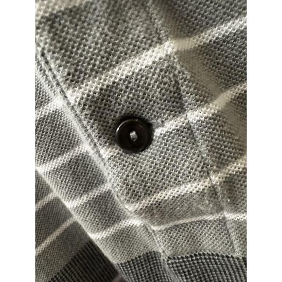 Lacoste Striped Polo Shirt XL Gray White Croc Logo - Picture 5 of 9